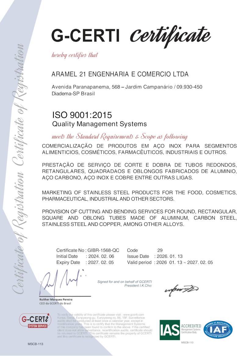 certificado aramel